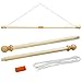 Anley Anley 35" Wooden Banner Pole - Horizontal Flag Hanger for House Sports Dynasty Company Flags - Easy Display for Flag  - Image 2