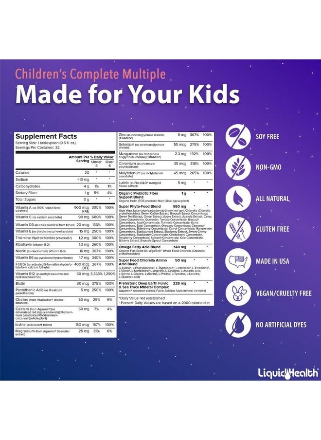 ليكويد هيلث LIQUIDHEALTH Children's Complete Liquid Multivitamins for Kids, Toddlers - فيتامينات أساسية، ومغذيات ومعادن، ودعم المناعة، وصحة الأمعاء - مذاق رائع، نباتي، غير معدّل وراثيًا، خالٍ من السكر (16 أونصة)  - Image 5