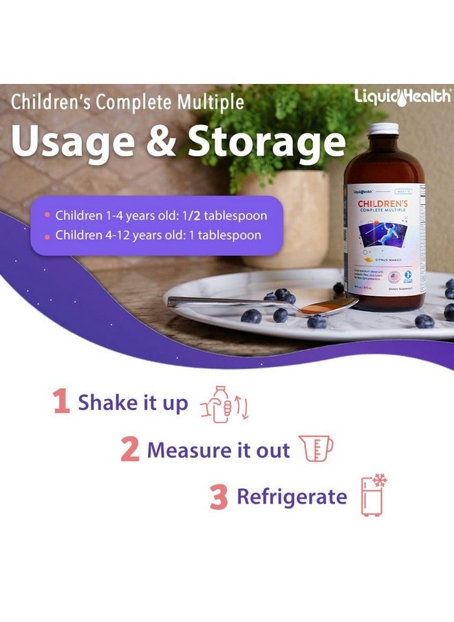 ليكويد هيلث LIQUIDHEALTH Children's Complete Liquid Multivitamins for Kids, Toddlers - فيتامينات أساسية، ومغذيات ومعادن، ودعم المناعة، وصحة الأمعاء - مذاق رائع، نباتي، غير معدّل وراثيًا، خالٍ من السكر (16 أونصة)  - Image 4