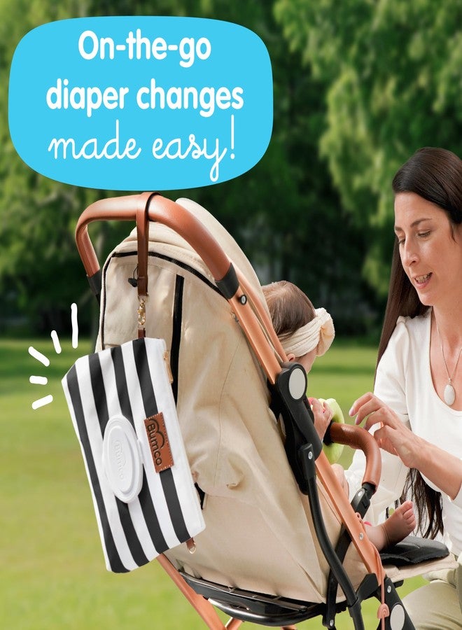 بيبي بام برَش حقيبة حفاضات بومكو مع ملعقة كريم صغيرة - مستلزمات سفر الأطفال، حقيبة صغيرة مع موزع مناديل، ملعقة خالية من مادة BPA، أداة وضع كريم صغيرة مع حافظة - Image 5