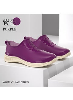 Generic Fashion Ankle Rain Boots Waterproof Non-Slip for WomenS320 purple [no velvet]] S320 purple [no velvet]] 
