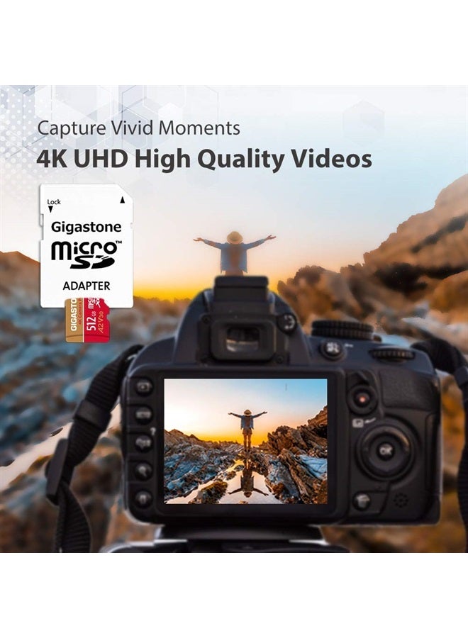 Gigastone [5-Yrs Free Data Recovery] Gigastone 512GB Micro SD Card, 4K Camera Pro, A2 V30 for Smartphone, Gopro, Action Cams, 4K UHD Video, For Nintendo-Switch, Up to 100MB/s, UHS-I U3 C10 Class 10 with Adapter - Image 4