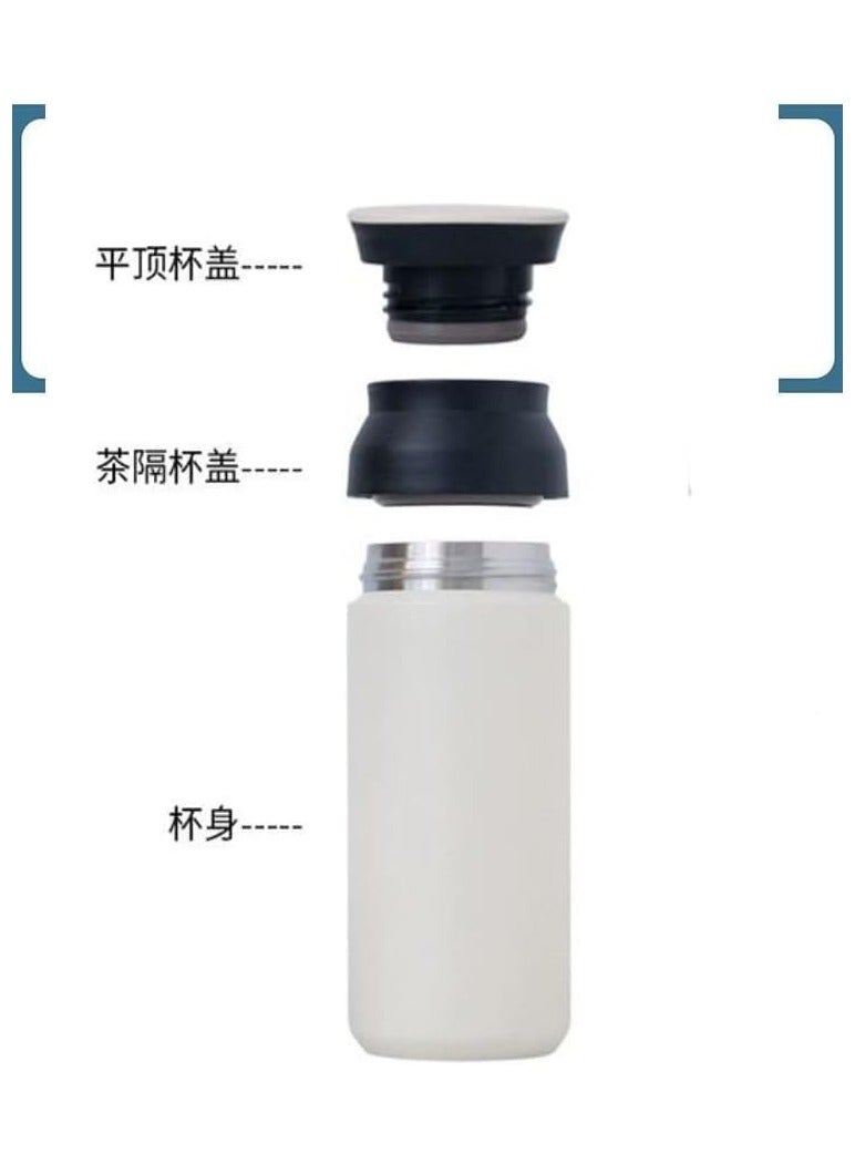 Generic Japanese Style Thermos Cup, Simple Frosted, Portable, Compact, 304 Stainless Steel Water Cup, High Value Coffee Cup for Male and Female Student (White, 350ml) - Image 3