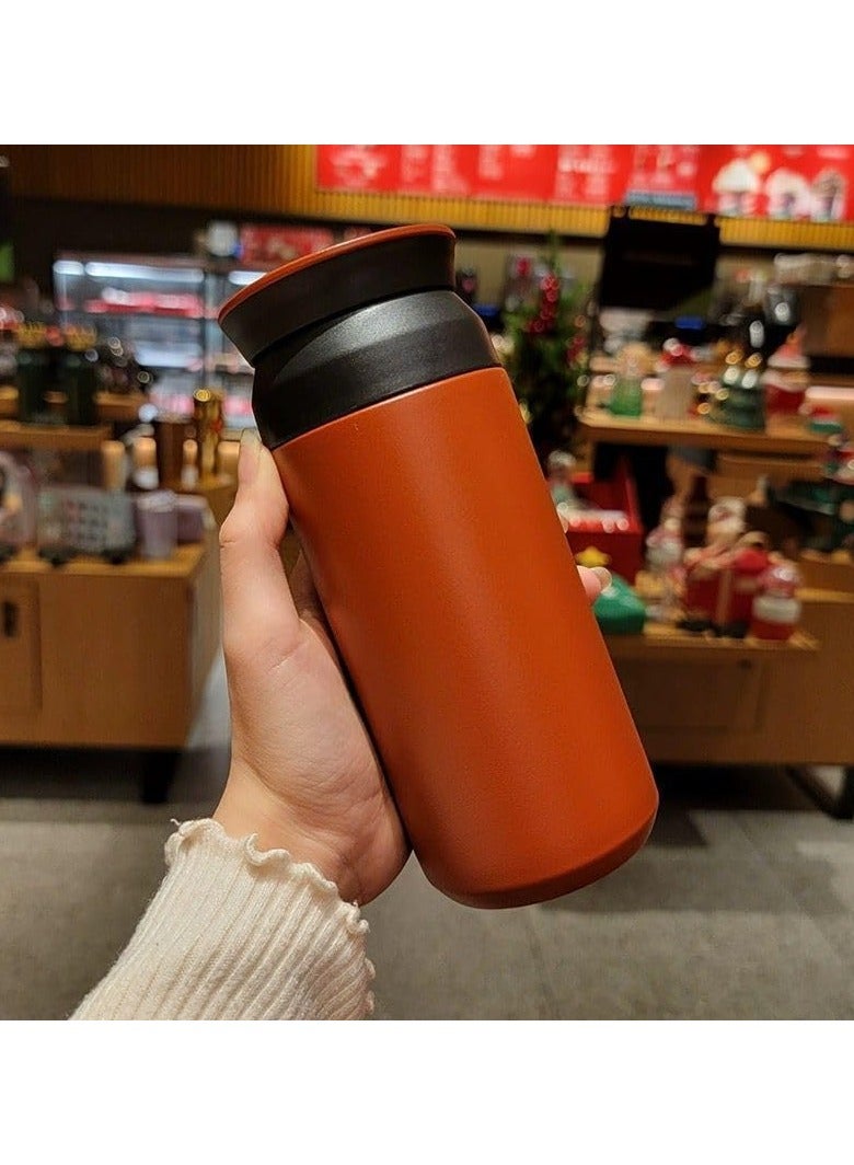 Generic Japanese Style Thermos Cup, Simple Frosted, Portable, Compact, 304 Stainless Steel Water Cup, High Value Coffee Cup for Male and Female Student (White, 350ml) - Image 4