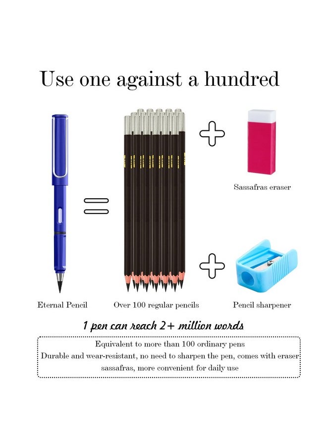 BangBoom 6 Pcs Eternal Inkless Pencil With Eraser Erasable Everlasting Pencils Replaceable Nib Colorful Forever Infinity Pencil Portable Magic Pencils For Office School Writing Drawing (Combo 2)  - Image 3