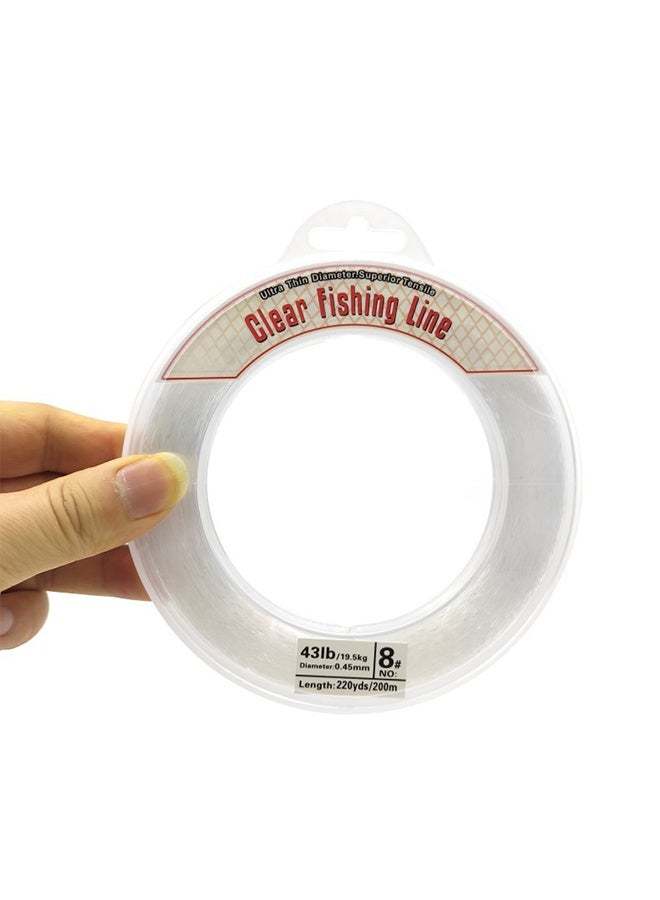 Clear Fishing Wire, 656FT Fishing Line Clear Invisible Hanging Wire Strong Nylon String Supports 40 Pounds for Balloon Garland Hanging Decorations - Image 1