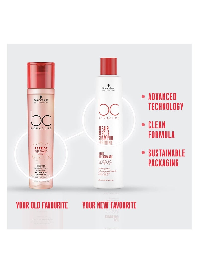 Schwarzkopf - Schwarzkopf Professional Bonacure Peptide Repair Rescue Shampoo 250 Ml - Image 1