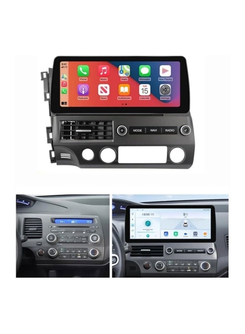 Raymos 12.3 inch Honda Car Stereo  Honda Civic 2006-2011 Android Screen Support Apple Carplay Android Auto Wireless 4GB RAM Fast Interface included 4G Wifi USB QLED ( 1280x720 ) - Image 2