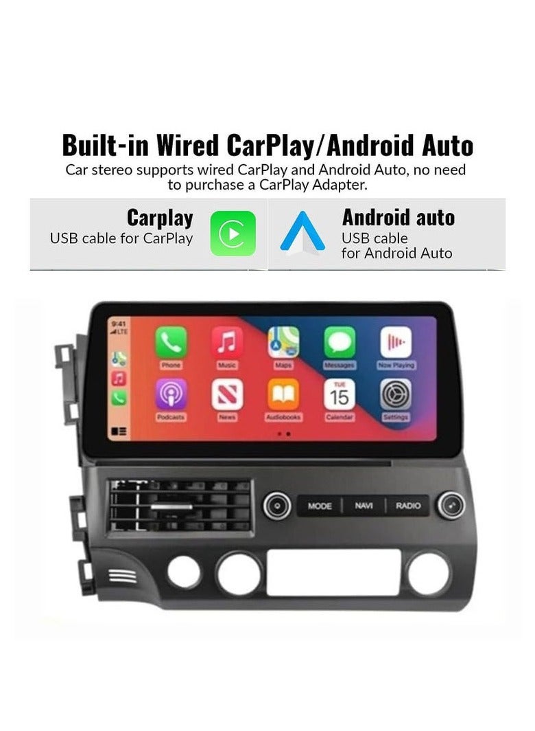 Raymos 12.3 inch Honda Car Stereo  Honda Civic 2006-2011 Android Screen Support Apple Carplay Android Auto Wireless 4GB RAM Fast Interface included 4G Wifi USB QLED ( 1280x720 ) - Image 4