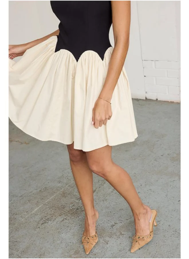 Never fully Dressed Crew Neck Pleated Dress