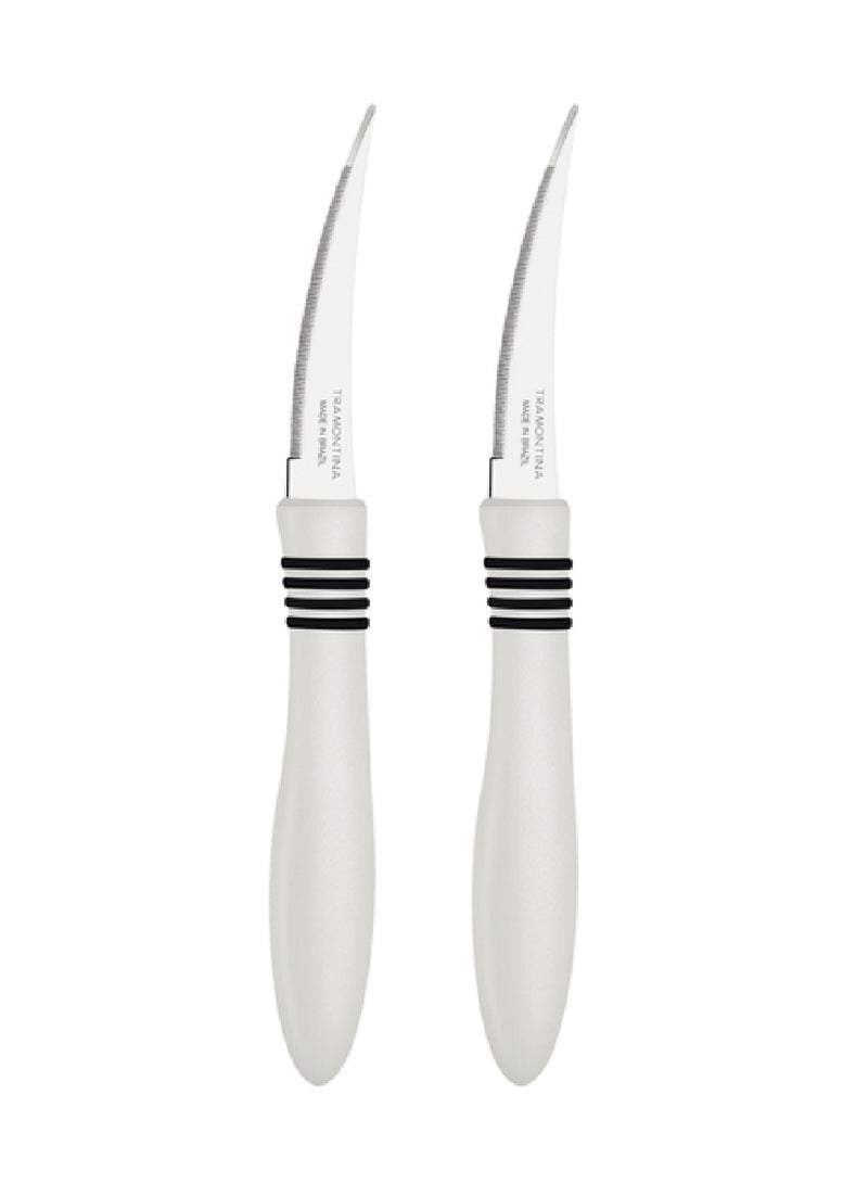 ترامونتينا طقم سكاكين طماطم ترامونتينا كور آند كور قطعتين بشفرة ستانلس ستيل ومقبض بولي بروبلين أبيض - Image 1
