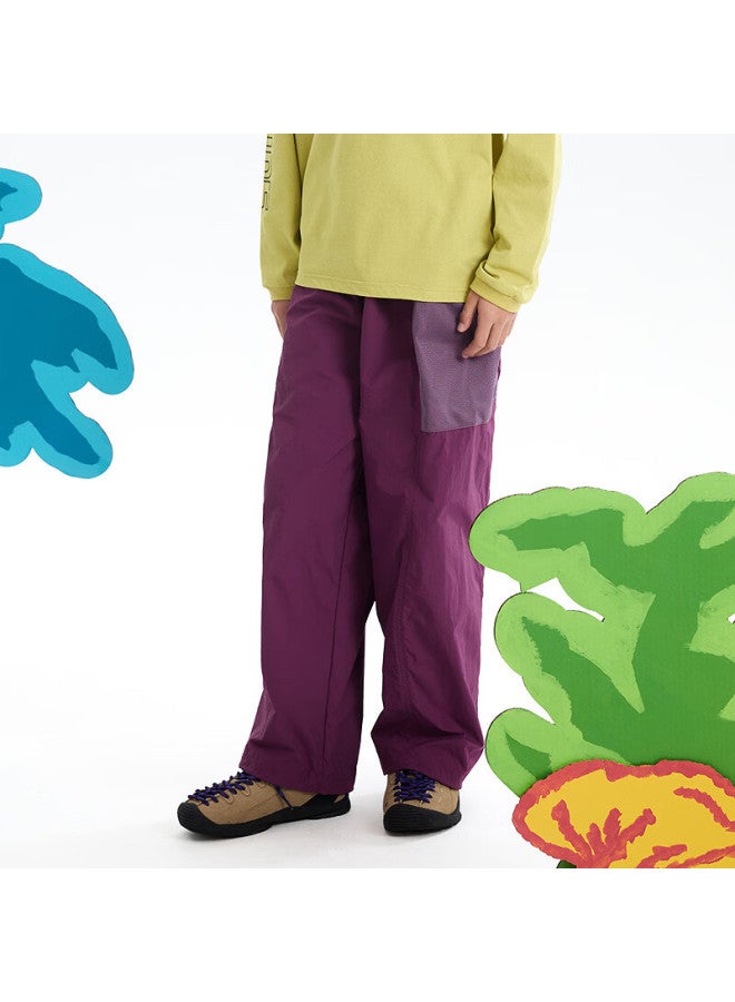 Mipo New Kids' Spring Moisture-wicking Quick-dry Outdoor Breathable Casual Pants Purple 160cm - Image 4