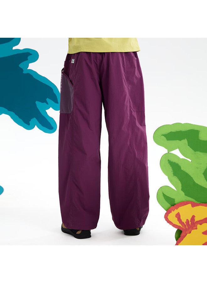 Mipo New Kids' Spring Moisture-wicking Quick-dry Outdoor Breathable Casual Pants Purple 160cm - Image 3