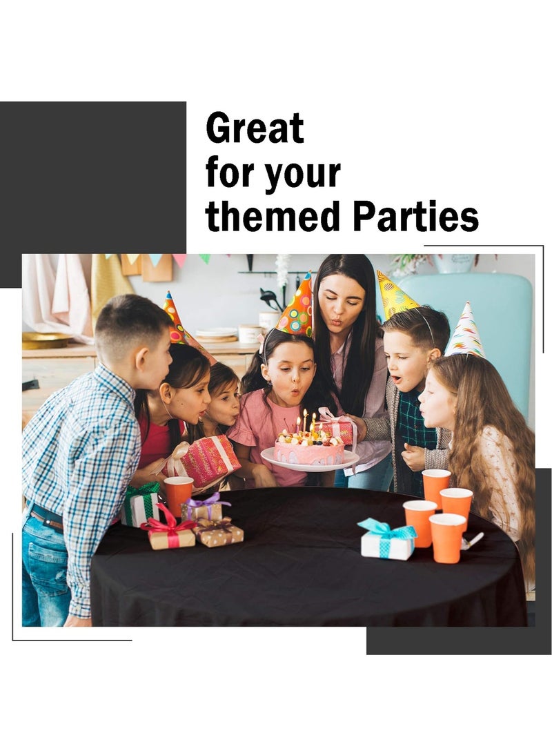 Disposable Table Cloth,137 x 274cm Table Cloths for Parties,Decorative Tablecloths for Rectangle Tables,White Plastic Table Cover, Leakproof and Sturdy,Black  - Image 4