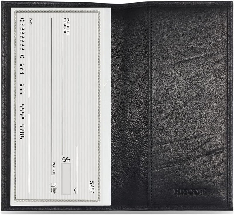 HISCOW Minimalist Checkbook Cover - Full Grain Leather - Image 2