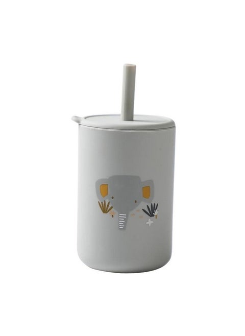 Training Straw Cup, Baby Drinking Cup, Unbreakable Food Grade Sippy Cups, Training Cup for Girls and Boys, Elephant
