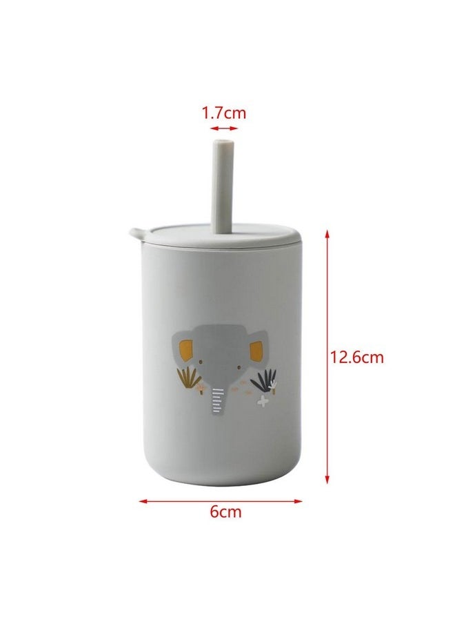 Training Straw Cup, Baby Drinking Cup, Unbreakable Food Grade Sippy Cups, Training Cup for Girls and Boys, Elephant