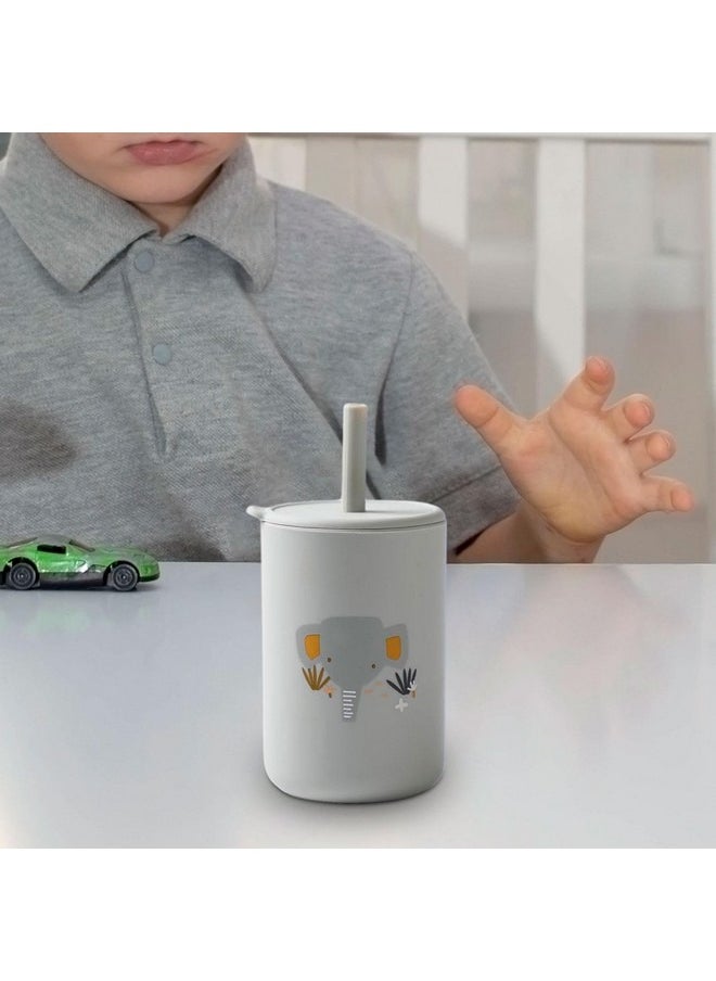Training Straw Cup, Baby Drinking Cup, Unbreakable Food Grade Sippy Cups, Training Cup for Girls and Boys, Elephant