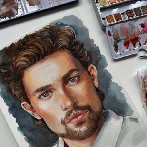 PHOENIX Skin Tone Watercolor Paint Set - 12 Flesh Colors Artist Grade Half Pans Palette Portrait Colors Watercolor Travel Set for Adults, Professional Artists - Image 3