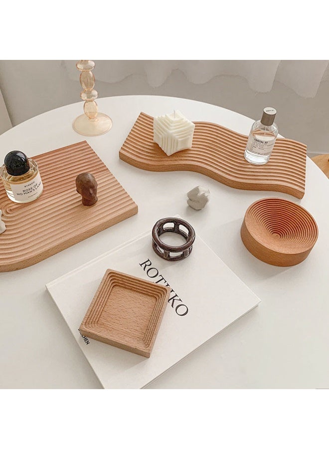 YQbest Nordic Square Aroma Luxury Wooden Tray - Multifunctional Serving Tray for Coffee, Bread & Snacks, Decorative Entryway Organizer with Natural Fragrance, High-Grade Solid Wood Storage Tray - Image 3
