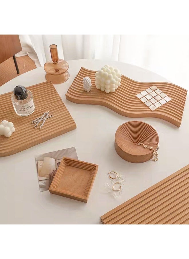 YQbest Nordic Square Aroma Luxury Wooden Tray - Multifunctional Serving Tray for Coffee, Bread & Snacks, Decorative Entryway Organizer with Natural Fragrance, High-Grade Solid Wood Storage Tray - Image 2