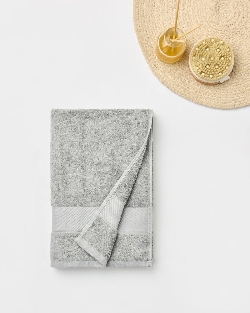 Himêya Himeya Towels for Bath Large Size | Bamboo Cotton Towels for Bath | Towel 1Pcs | 400 GSM | 70 x 140 cm | Steel Grey | Bath Towels for Men, Women & Kids | Gym Towel | Perfect for Everyday Use - Image 4