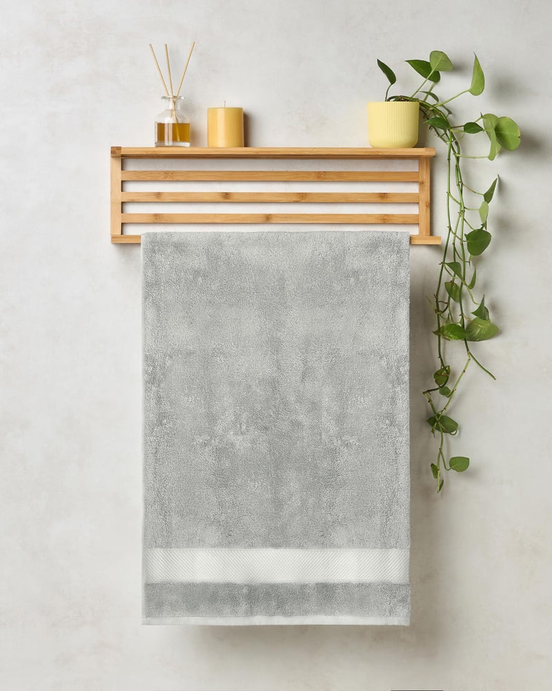 Himêya Himeya Towels for Bath Large Size | Bamboo Cotton Towels for Bath | Towel 1Pcs | 400 GSM | 70 x 140 cm | Steel Grey | Bath Towels for Men, Women & Kids | Gym Towel | Perfect for Everyday Use - Image 1