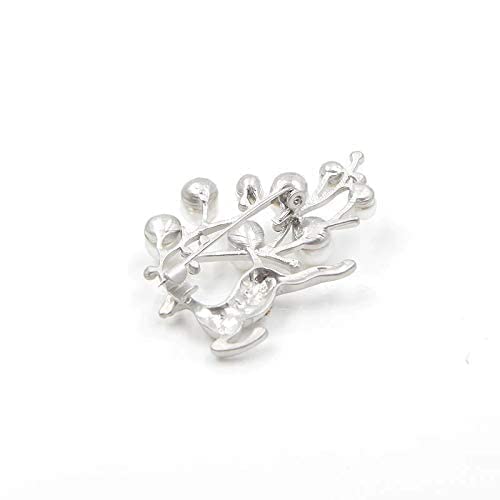 YouBella Jewellery Latest Stylish Crystal Unisex Deer Brooch for Women/Girls/Men (Silver) - Image 4
