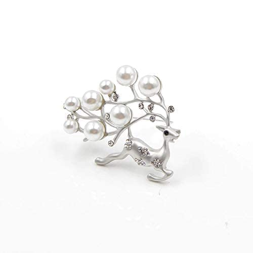YouBella Jewellery Latest Stylish Crystal Unisex Deer Brooch for Women/Girls/Men (Silver) - Image 3