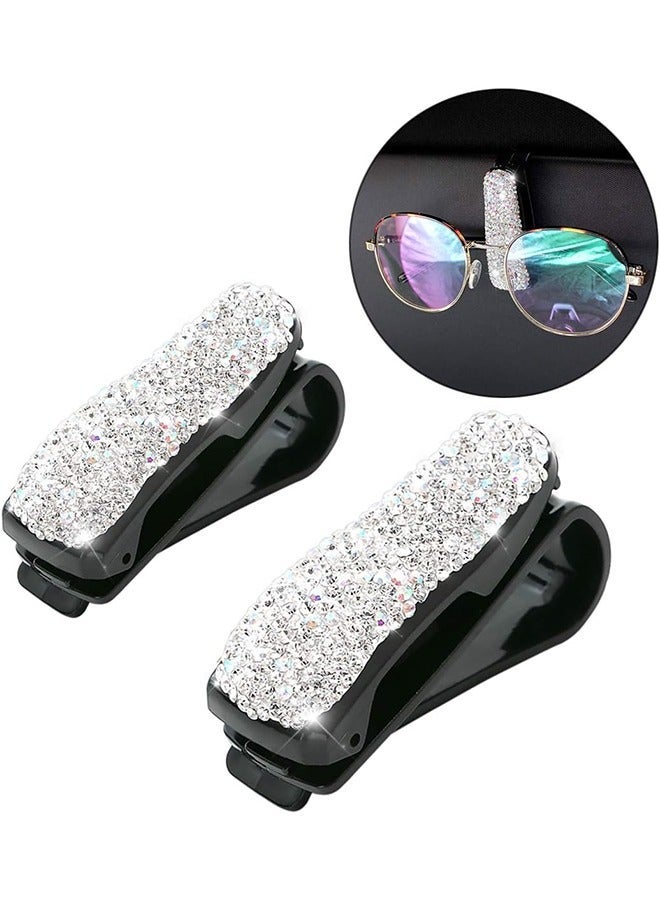 2-pack car sunglasses holders, car sunglasses holders with ticket card clip for women and girls