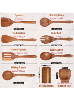 Anmi 9 PCS Wooden Spoons for Cooking  - Image 2