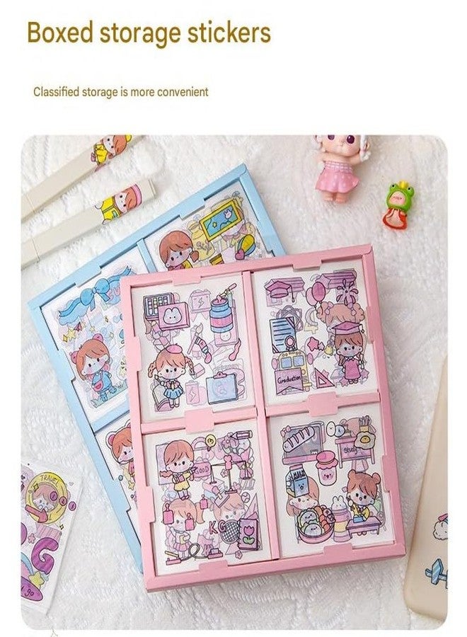 DCELLA 100pcs Self-Adhesive Cute Mix Stickers Funny for Kids Water Cup Sticker School and Return Gift Stickers (1Box 100Pcs, School Diary) - Image 5