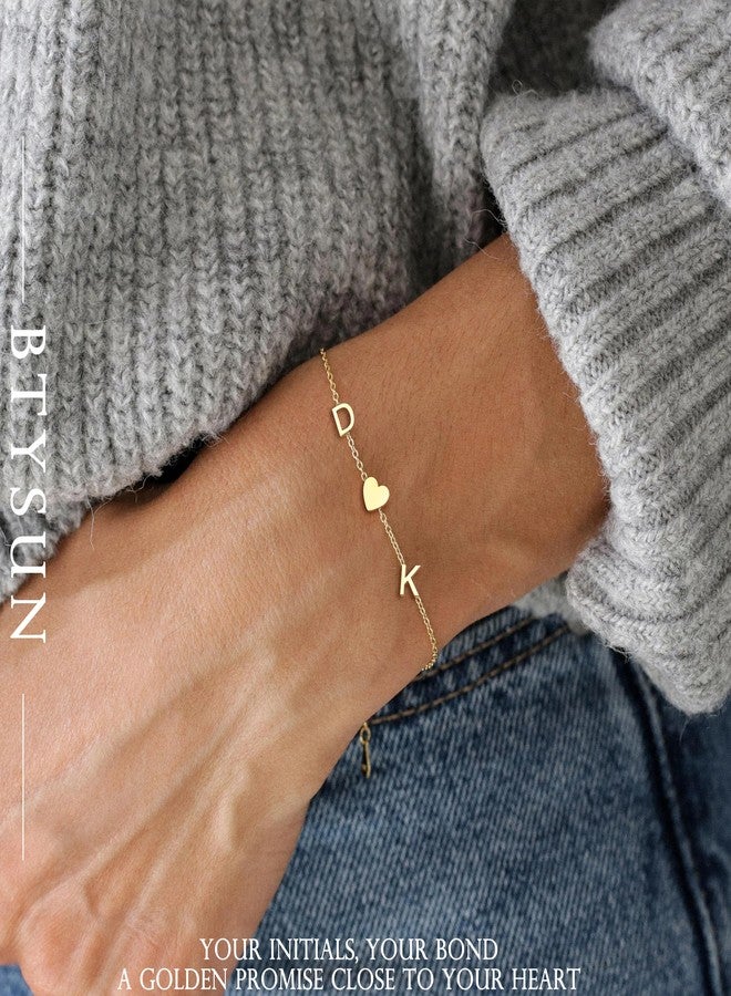Btysun Gift for Her - Initial Bracelets for Women Easter for Adults Anniversary Birthday Gift for Couple Letter L&U Link Bracelets Christmas Jewelry for Wife Aunt Niece - Image 3
