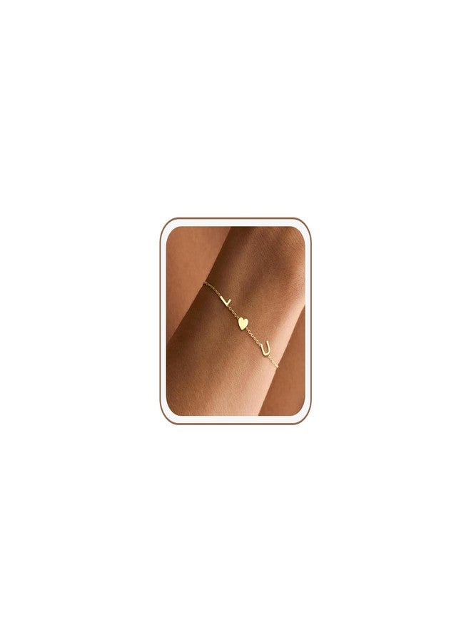 Btysun Gift for Her - Initial Bracelets for Women Easter for Adults Anniversary Birthday Gift for Couple Letter L&U Link Bracelets Christmas Jewelry for Wife Aunt Niece - Image 1