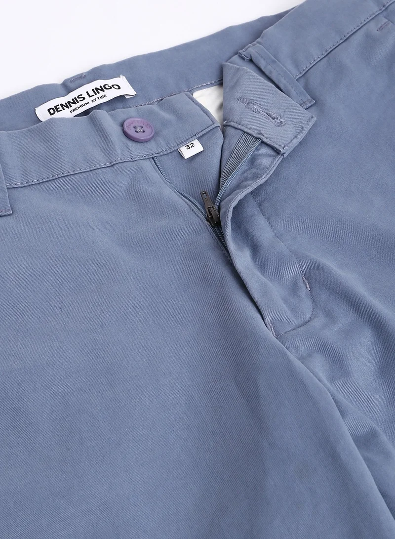 Dennis Lingo Men's Steel Blue Tapered Fit Cotton Chino
