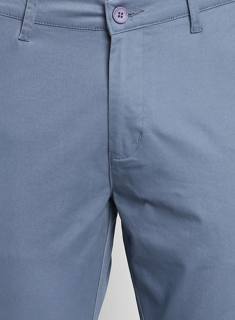 Dennis Lingo Men's Steel Blue Tapered Fit Cotton Chino