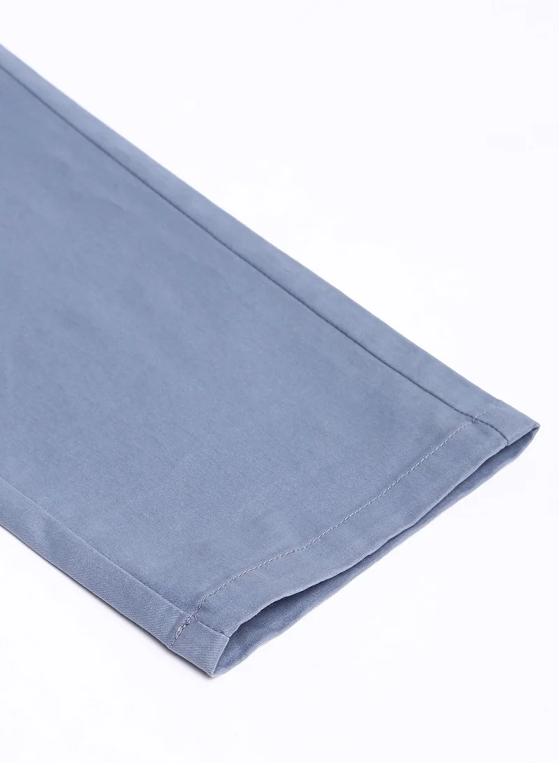 Dennis Lingo Men's Steel Blue Tapered Fit Cotton Chino