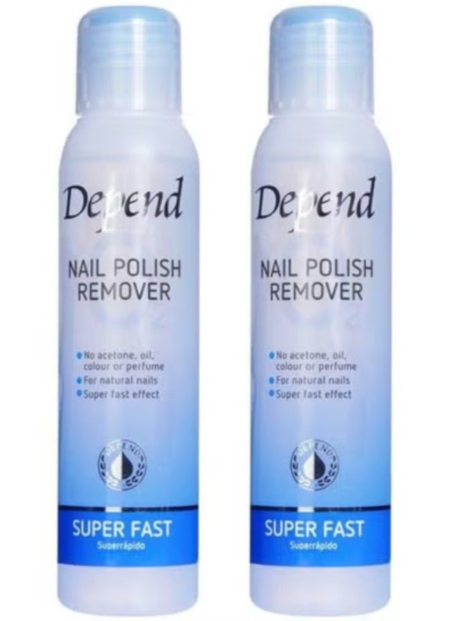 Depend 2PCS Depend O2 Super Fast Nail Polish Remover (2X100ml) - Image 1