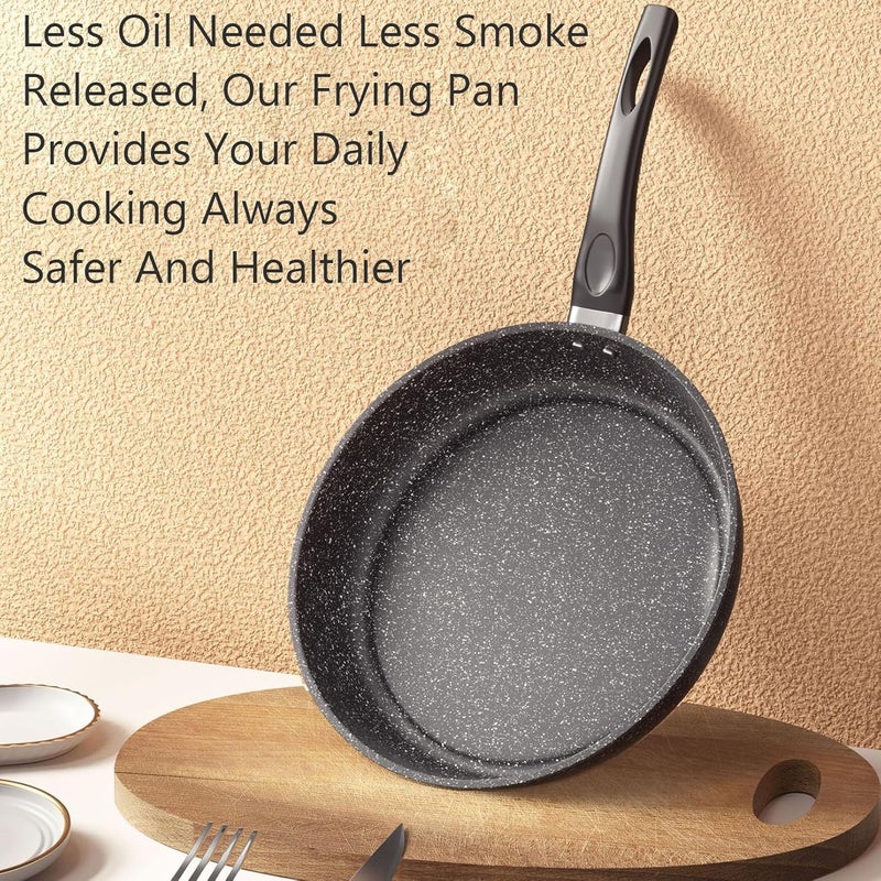 TokFaa Nonstick Frying Pan Skillet with Lid 28cm/11 Inch Large Deep Frying Pan，Healthy Non Toxic Cooking Pan with Helper Handle Induction Compatible - Image 4