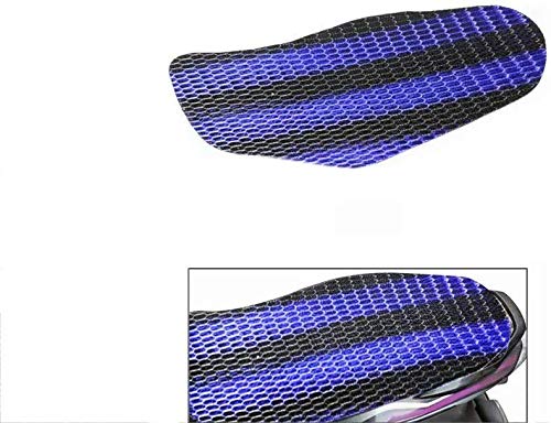 HUUSO Bike Stretchable Net Seat Cover (Black and Blue) Compatible with Hero Splendor Pro Classic - Image 2