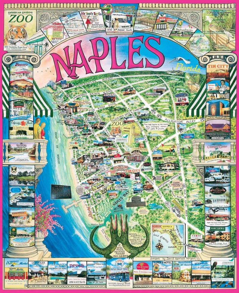 White Mountain Puzzles Naples Florida 1000 Piece Jigsaw Puzzle - Image 3