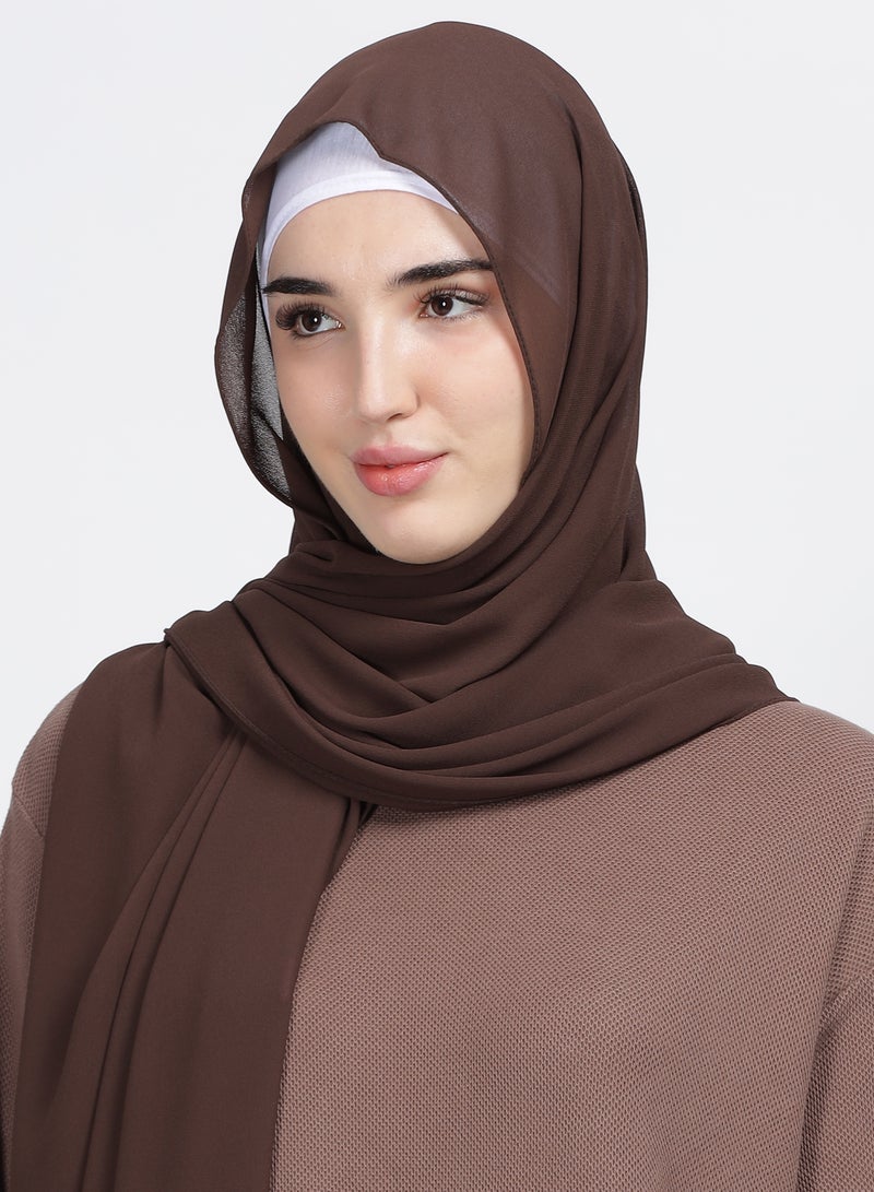 Moja Premium Georgette Hijab - Chocolate - Image 3