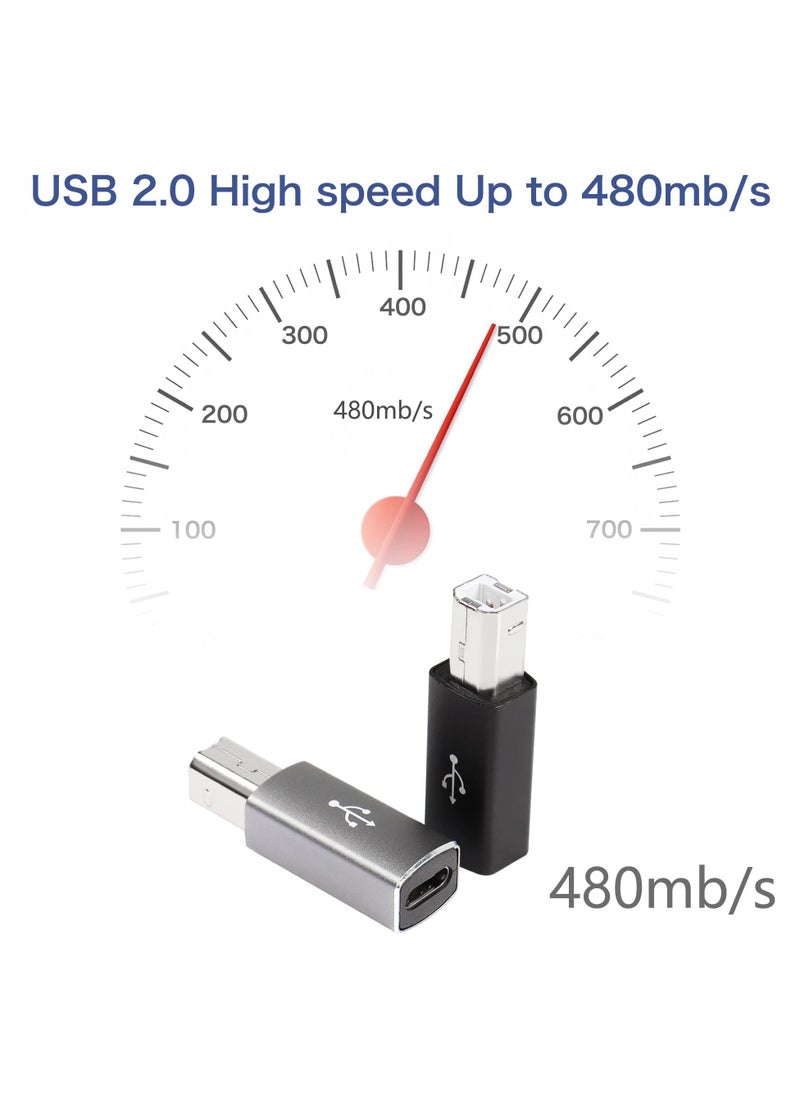 SANMUGEED 2 Pack Right Angle USB B to USB C Adapter, Type C Female to MIDI Converter Compatible with Printer, Electric Piano, Laptops and More Type-C Devices  - Image 5