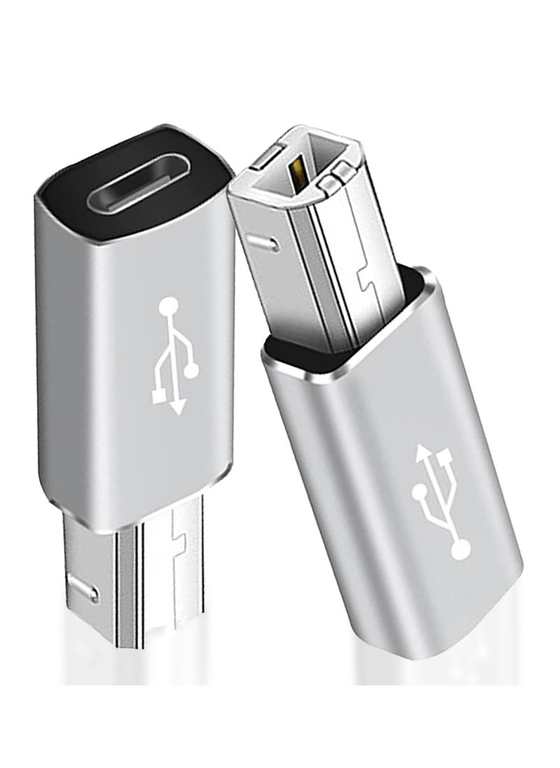 SANMUGEED 2 Pack Right Angle USB B to USB C Adapter, Type C Female to MIDI Converter Compatible with Printer, Electric Piano, Laptops and More Type-C Devices  - Image 1