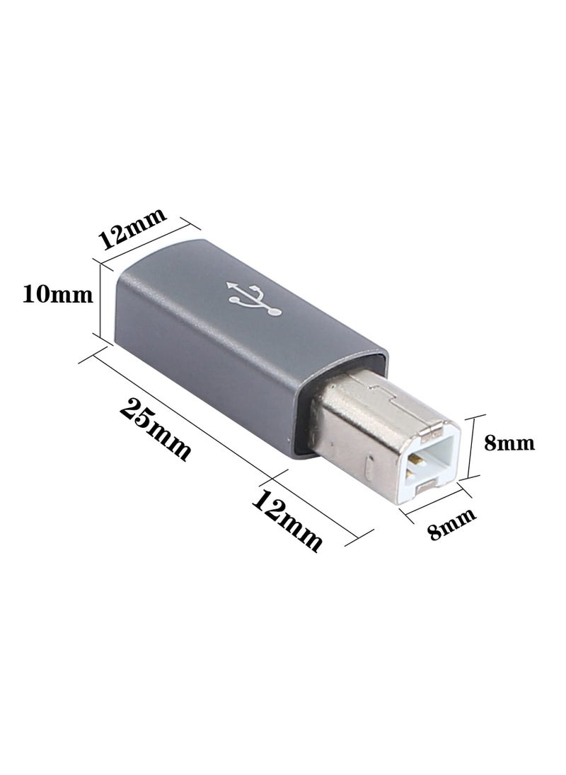 SANMUGEED - 2 Pack Right Angle USB B to USB C Adapter, Type C Female to MIDI Converter Compatible with Printer, Electric Piano, Laptops and More Type-C Devices - Image 1