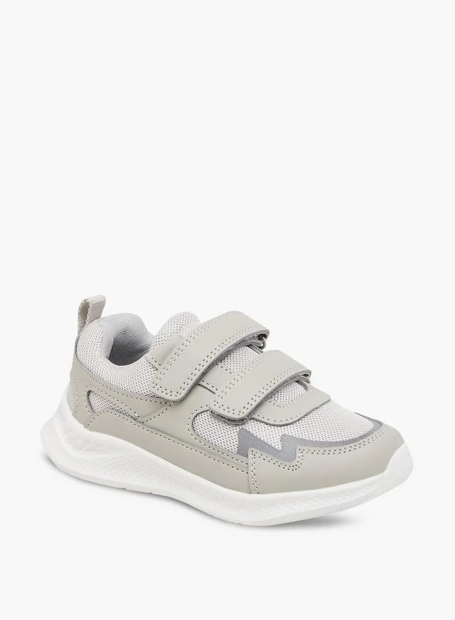 Juniors Panelled School Sneakers With Hook And Loop Closure