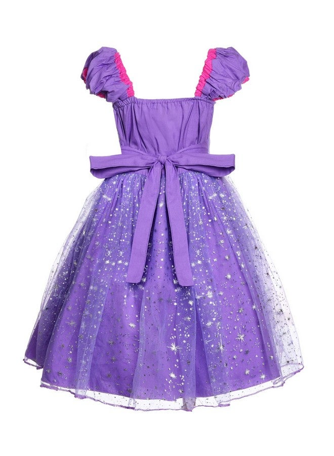 JerrisApparel فستان أميرة جيريس أباريل للبنات لحفلة عيد الميلاد (4T، بنفسجي مع ملحقات) - Image 3