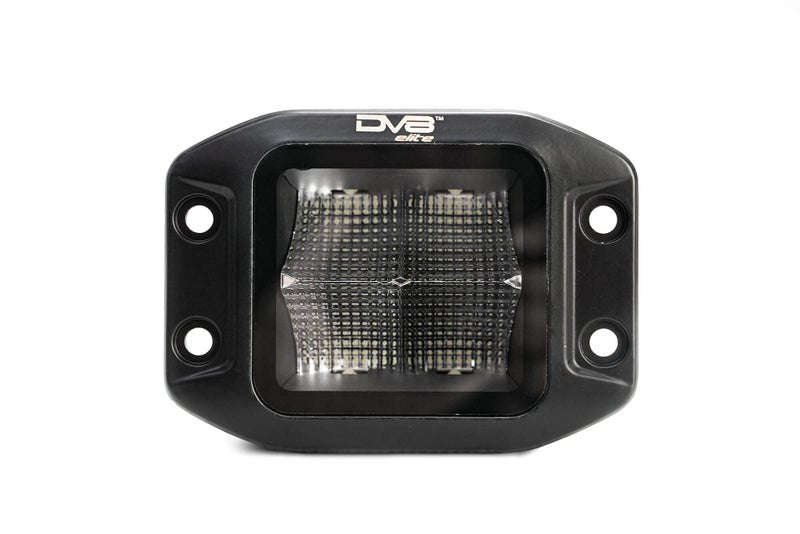 DV8 Offroad Elite Series 3 Flush Mount Light Pod 4800 Lumen from OSRAM LEDs BezelLess Housing wHeat Fins IP 68 Rated UV Resistant Lens Flood Pattern