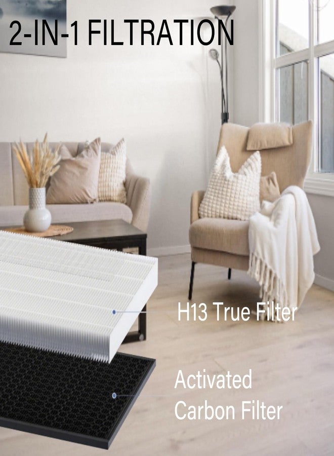 HOMFILBIT 4 Pack F1715HE5 Replaceement Filter for Hunter HT1715 Air Purifier, 2 in 1, H13 True HEPA with Activated Carbon - Image 3