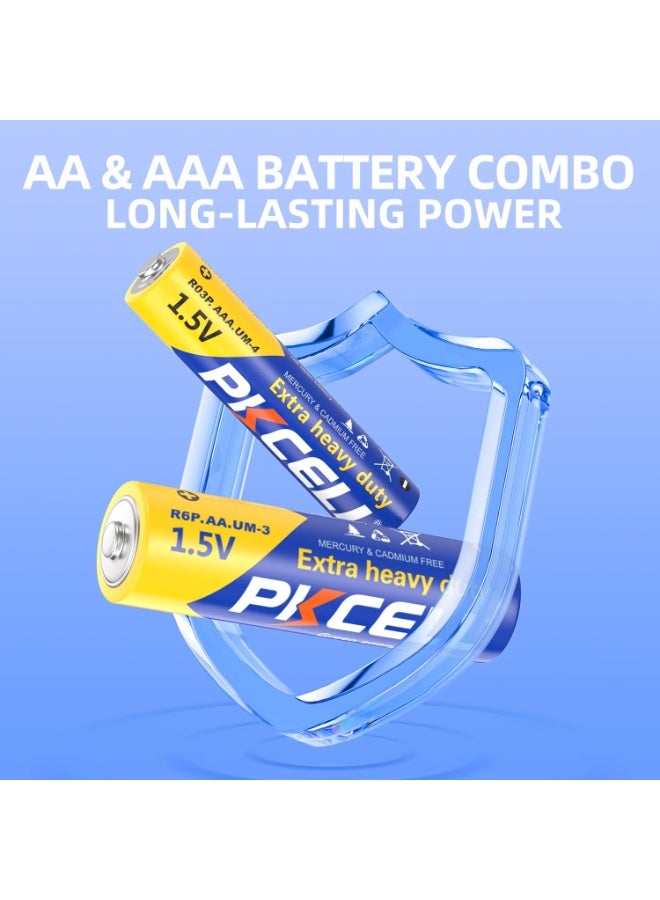 PKCELL AA Batteries & AAA Batteries 80 Count, 40 Double A Batteries and 40 Triple A Batteries Combo Pack, 1.5V High-Performance Carbon Battery - Image 4